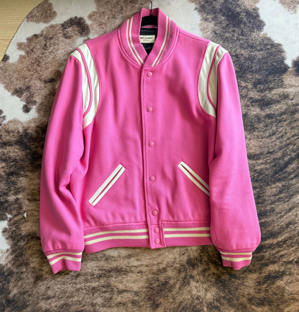Saint Laurent Pink Wool Teddy Jacket